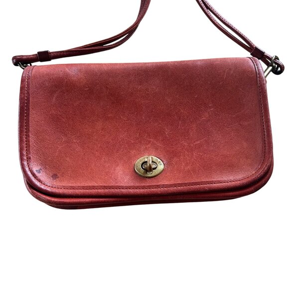 Vintage Rare Coach Dinky 9375 Cowhide Brown Leather Early NYC Bag - Picture 2 of 14